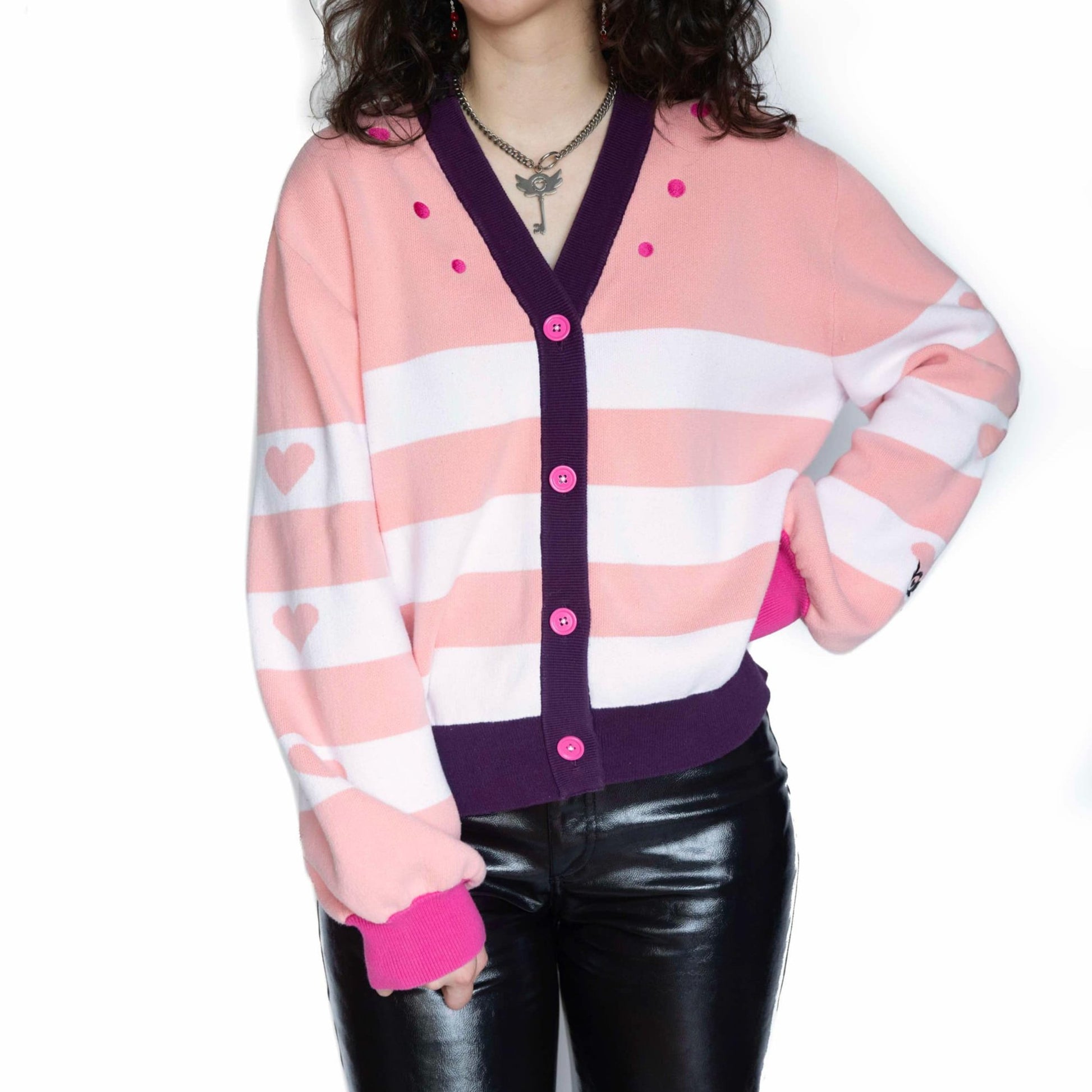 Subtle Hazbin Hotel Angel Dust Inspired Demon Cardigan Merch